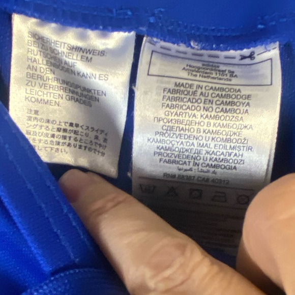 adidas Blue Joggers with White Stripes - Picture 3 of 7